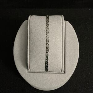 NEW-MADE IN ITALY 2.8mm Black Rhodium Sunburst Valentino Bracelet 7in~Retail $60